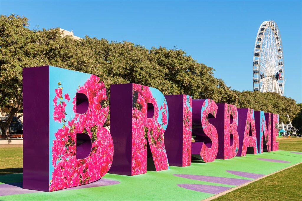 Brisbane sign at SouthBank in Brisbane