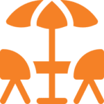 Orange patio furniture icon