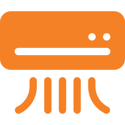 Orange air conditioning icon