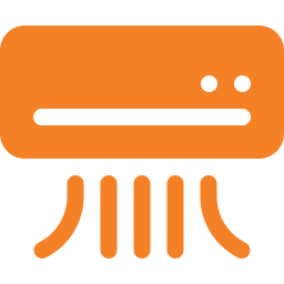 Orange air conditioning icon