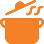 Orange cooking pot icon