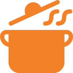 Orange cooking pot icon