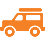 Orange all terrain vehicle icon