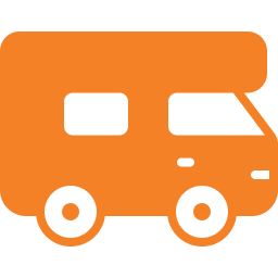 Orange campervan icon