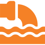 Orange waste or grey water icon