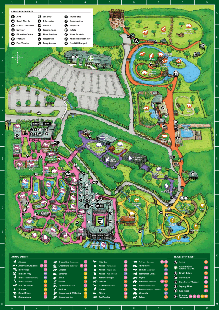 Map of Australia Zoo