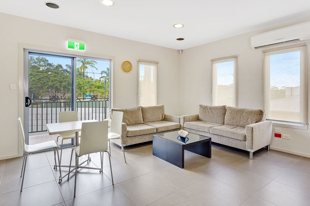 Welcome lounge area at Brisbane Holiday Village