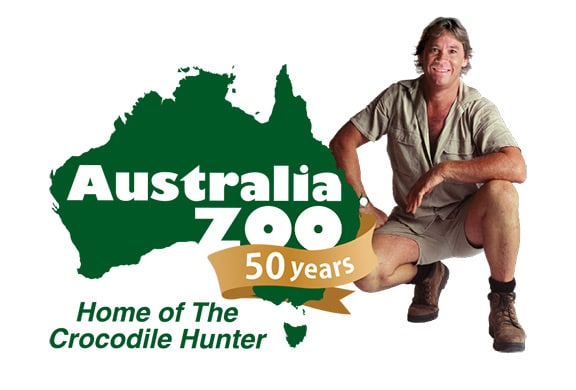 Australia Zoo - Home of the Crocodile Hunter Logo with Steve Irwin