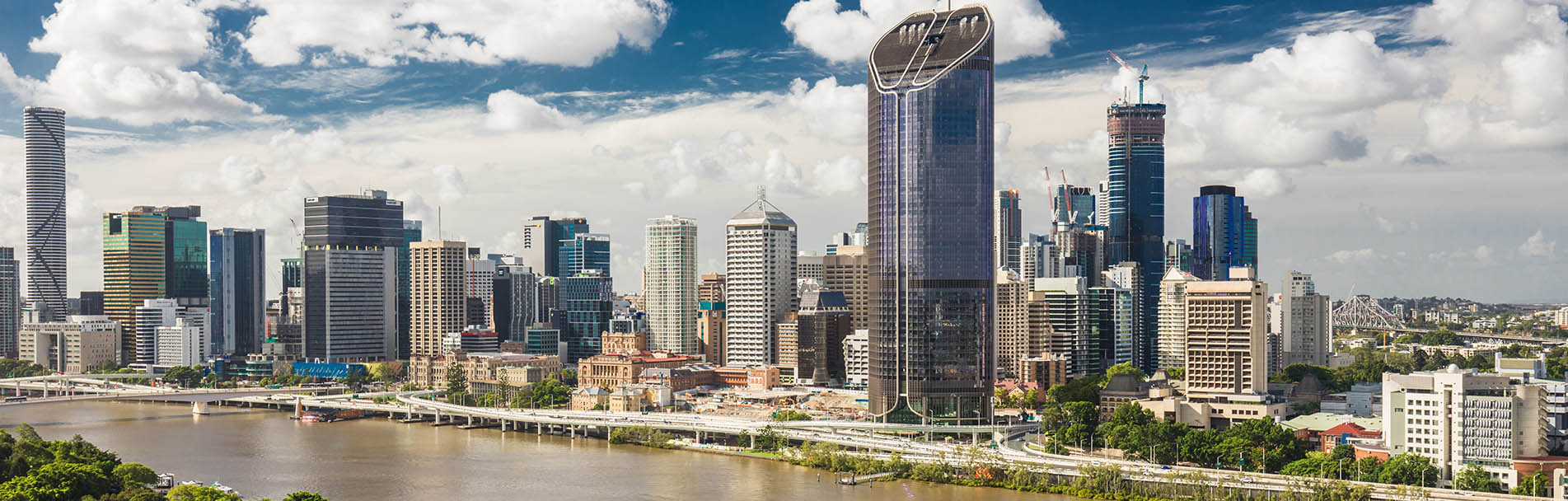 Panorama of Brisbane City Riverside buildings