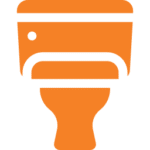 Orange toilet icon